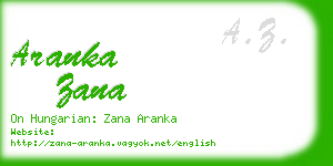 aranka zana business card